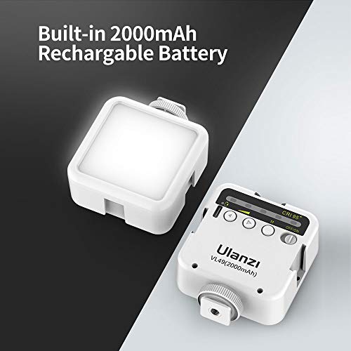 Cucudy VL49 Mini lâmpada LED para fotografia com luz de vídeo 6W regulável 5500K CRI95 + bateria de