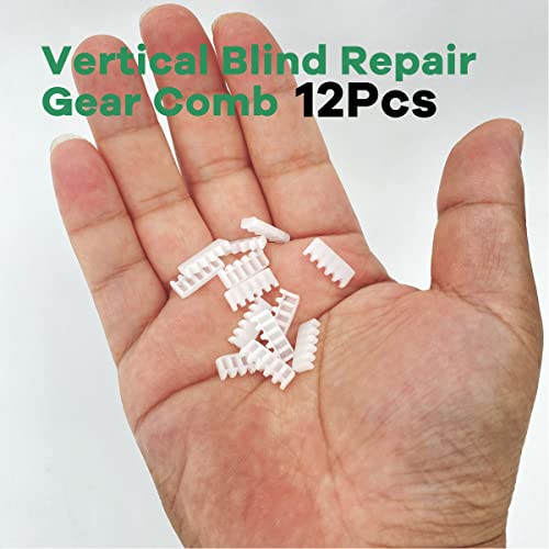 Smatagee Vertical Blinds Repair Kit,12 Pcs Gear Comb And 12 Pcs Stem For Vanes Carrier Of 3-1/2" Or 5" Vertical Blinds Components Used For Headrail,40 Pcs Vertical Blind Repair Tabs #TOP4