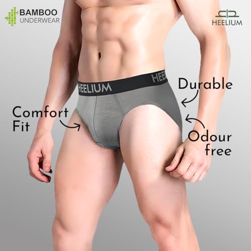 Image of HEELIUM Bamboo Underwear Brief for Men | 3X Softer Than Cotton & Odour Free | Stretchy Fabric & Durable Waistband