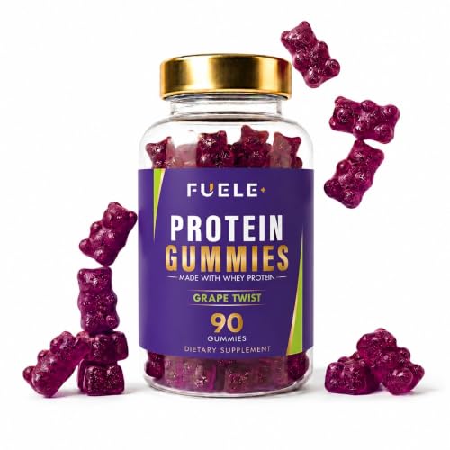 Whey Protein Gummies - Grape Twist Flavour 12g High Protein per Serving - Protein Powder Alternative No Added Sugar Vegetarian Convenient Whey Protein Supplement Muscle Recovery (90 Grape Twist)