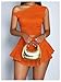 WDIRARA Women's One Shoulder Asymmetrical Tank Top and Layered Ruffle A Line Mini Skirt Sets 2 Piece Outfits Orange Large