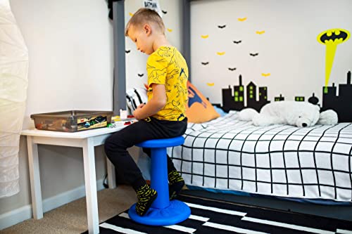 Image of Studico ActiveChairs Kids Wobble Chair, Flexible Classroom Seating Improves Focus, Posture & Helps ADHD /ADD. Get The Wiggles Out, Active Fidget Desk Chairs, Pre-Teen 17.75 inch Stool, Ages 7-12, Blue