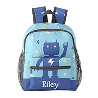 Grandkli Lightning Robot Personalized Kids Toddler Backpack for Boys Girls,Custom Mini School Backpack Bags Kindergarten,10in(L)x4in(W)x12in(H)
