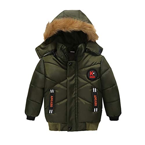 Infant Baby Winter Snowsuit Jacket Cover,Girls&Boys Winter Jacket Zipper Hooded Windproof Coat Infant Fleece Jacket Outwear Green