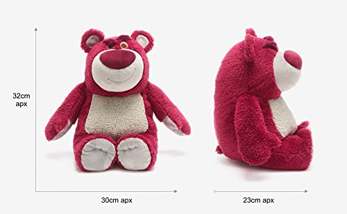 Disney Store Offizielles großes Kuscheltier Lotso Knuddelbär, Toy Story, 32 cm, Kuscheltier des Flauschigen Bösewichts mit Stickereien und weicher Oberfläche