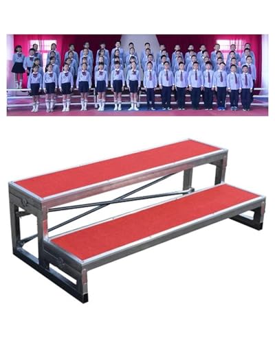Choir Stage Risers Anti Slip Commercial Riser Platform Portable Staircase Stand Tiered Tread Steps，Choral Risers for School Choir, Tiered Steps for Lecterns and Podiums, Ideal for Award Cere