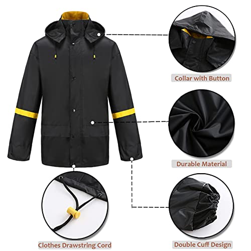 Ourcan Rain Suits For Men Waterproof Rain Gear Breathable Rain Coats Hooded Rain Jacket Pants #TOP1