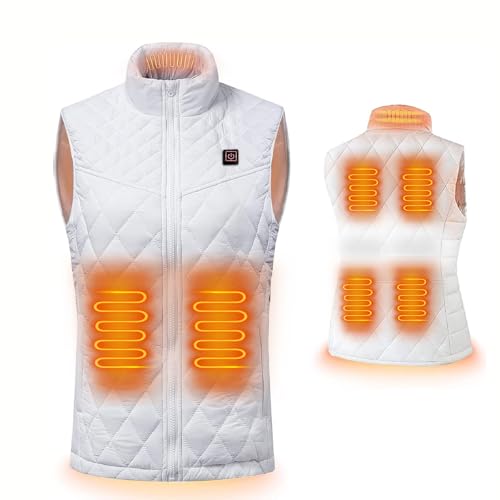 ZHODADA Gilet Riscaldante Donna, Modello IT, Bianco, Taglia XL