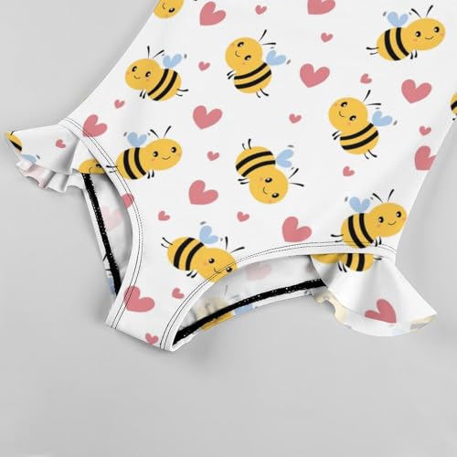 Image of Girls One Piece Swimsuit Lovely Cute Animals Ruffles Swimwear Bathing Suits 3-12 Years