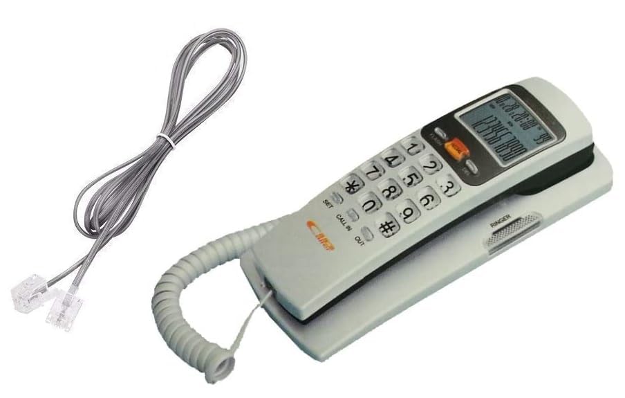 GLOWICK KX-T555CID Corded Slim Landline Phone Wall/Desk Mountable