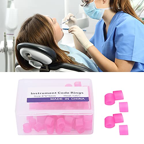 Color Code Band, Dental Color Code Rings Non‑Toxic Silicone Dental Color Code Rings Accessory Supplies 100Pcs (Pink) #TOP5