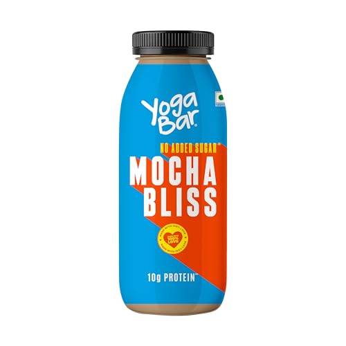 Image of Yogabar 10g Protein Shake | Mocha Bliss | No Added Sugar, No Preservatives, Source of Fibre, Rich in Calcium | Ready to Drink Cold Coffee (180ml)