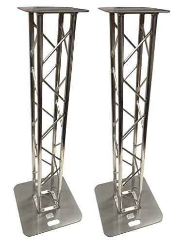 2 Dj Lighting 4.92 Ft (1.5 Meter) Bolted Aluminum 8"X8" Truss Light Weight Dual Totem System. 100% Aluminum Bolt Style Trussing! 22 Lb. Total Weight! #TOP18
