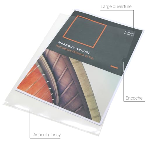 Waytex 931299 Pochette Coin Transparente A4 Lisses et épaisses 120 microns – Paquet de 50 – vue 2