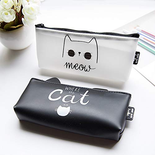 Estojo para lápis Infgreate com letras de gato, bolsa de armazenamento para viagem, bolsa de armazen