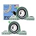 PGN - UCP202-10 Pillow Block Mounted Ball Bearing - 5/8" Bore - Solid Cast Iron Base - Self Aligning (2 Pack)