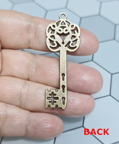 Antique Bronze Celtic Knot Skeleton Key Charm Pendant Adjustable Cord Necklace4