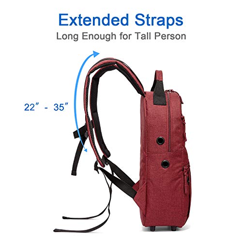 Iguerburn Oxygen Tank Backpack Portable Oxygen Cylinder Carrying Carrier Bag Medical O2 Tank Holder For Size M2, A/M4, Ml6, B/M6, M7, C/M9 (Do Not Fit"D" Tanks)-Red #TOP3