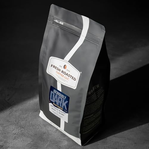 Image of Fresh Roasted Coffee, Seriously Dark Decaf Artisan Blend Drip Ground Coffee, Dark Roast, Kosher, 5 lb (80 oz)