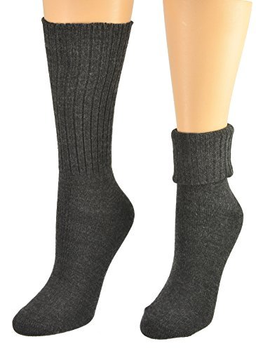 Girls & Womens Knee High School Uniform Socks - 3 Pack, Acrylic Ribbed Crew with Turn Cuff, Odor Control & Moisture-Wicking3