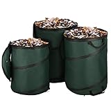 Collapsible Trash Can Camping Essentials 3-Pack - 46-Gal, 32-Gal and 23.1-Gal Outdoor Portable Pop Up Trash Cans for Parties, Laundry Hamper or Collapsible Yard Waste Bag/Leaf Bin by Wakeman Outdoors