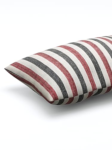 Image of 180 TC Pillow Cover Set of 2 | Pillow Cover Cotton 100% | Pillow Cover Set of 2 King Size | Wrinkle Free & Fade Resistance | Striped Pattern | Standard Size | All Season Use (Multicolor2)