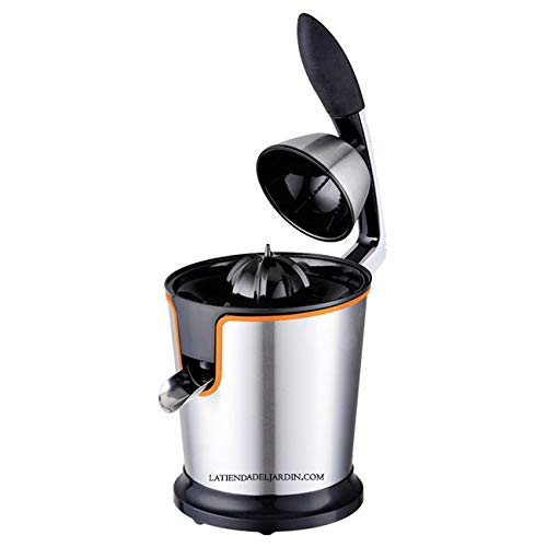 Suinga Exprimidor Eléctrico de Brazo 300W | Exprimidor de Naranjas con Vertido Continuo | Jarra 0,4 L | Sistema Antigoteo | Extracción Rápida de Zumo con Cuerpo de Acero Inoxidable