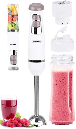 2in1 Smoothe Maker Set | 600 ml To Go Becher | 1000 Watt | BPA-Frei | Turbofunktion | Stabmixer | Smoothiemaker | Mini Standmixer | Hand Blender |