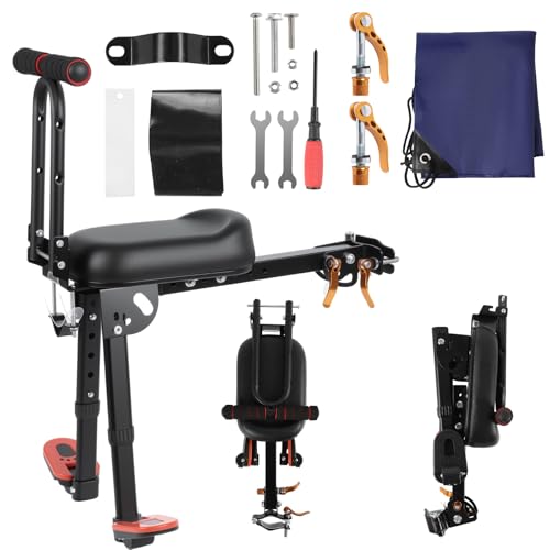 Bamgoten Child Bike Seat Foldable, Portable Front Mount Bike Seat, Quick-Release Toddler Seat for Bike with Carrying Bag for All Mountain Bikes