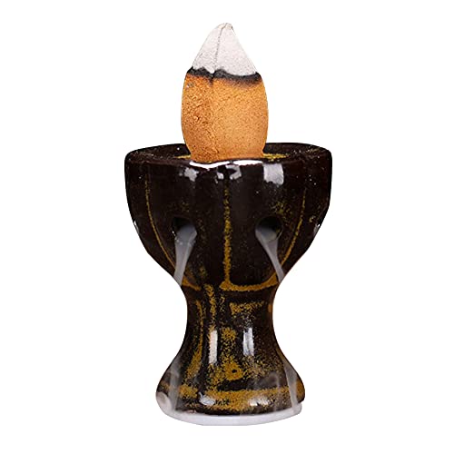 Brawdress Quemador de incienso de reflujo, quemador de incienso en cascada, soporte de incienso de cerámica de reflujo fuente de incienso, conos de incienso para decoración del hogar oficina