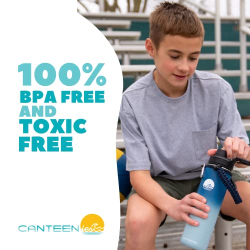 Canteenies Kids Water Bottle For School, 22 Oz, Straw Lid, Stickers, Vacuum Insulated Stainless Steel Double Walled, Bpa Free Food-Safe, Leak-Proof Tumbler Travel Cup For Boys #TOP4