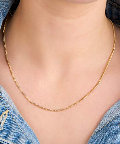 Barzel 18K Gold Plated Curb/Cuban Link Chain Necklace 2MM, 3MM, 4MM, 5MM For Women or Men - Made In Brazil4