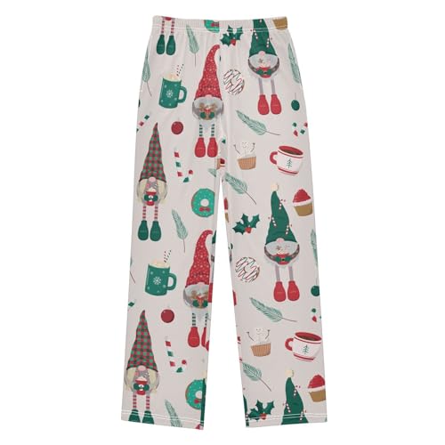 Boys' Pants Funny Christmas Gnomes Long Bottoms Jogger Pants Elastic Waist Trousers with Pockets S-XL
