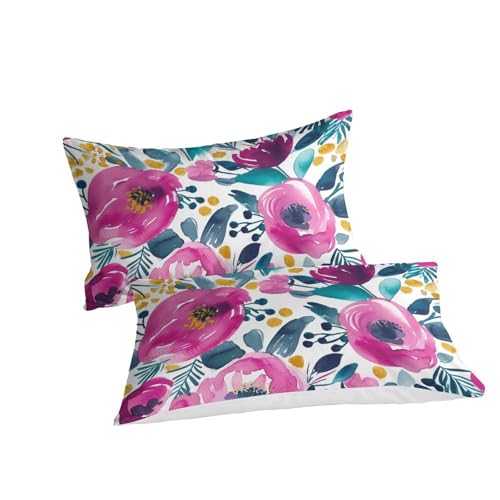 Parure housse de couette fleurs 3D super king size 260x220cm microfibre - 3