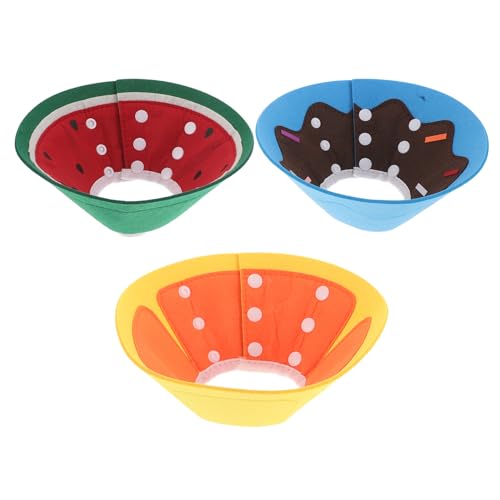 YARNOW Collar Cónico de Recuperación para Gatos y Cachorros 3 Piezas Tamaño M Suave Protector Isabelino en Forma de Dona Color Naranja Sandía y Dulce Anti Lamidos y Mordeduras para