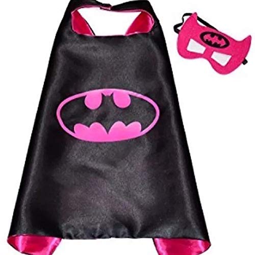 Superhero Costume and Dress Up for Kids - Satin Cape and Felt Mask Pink