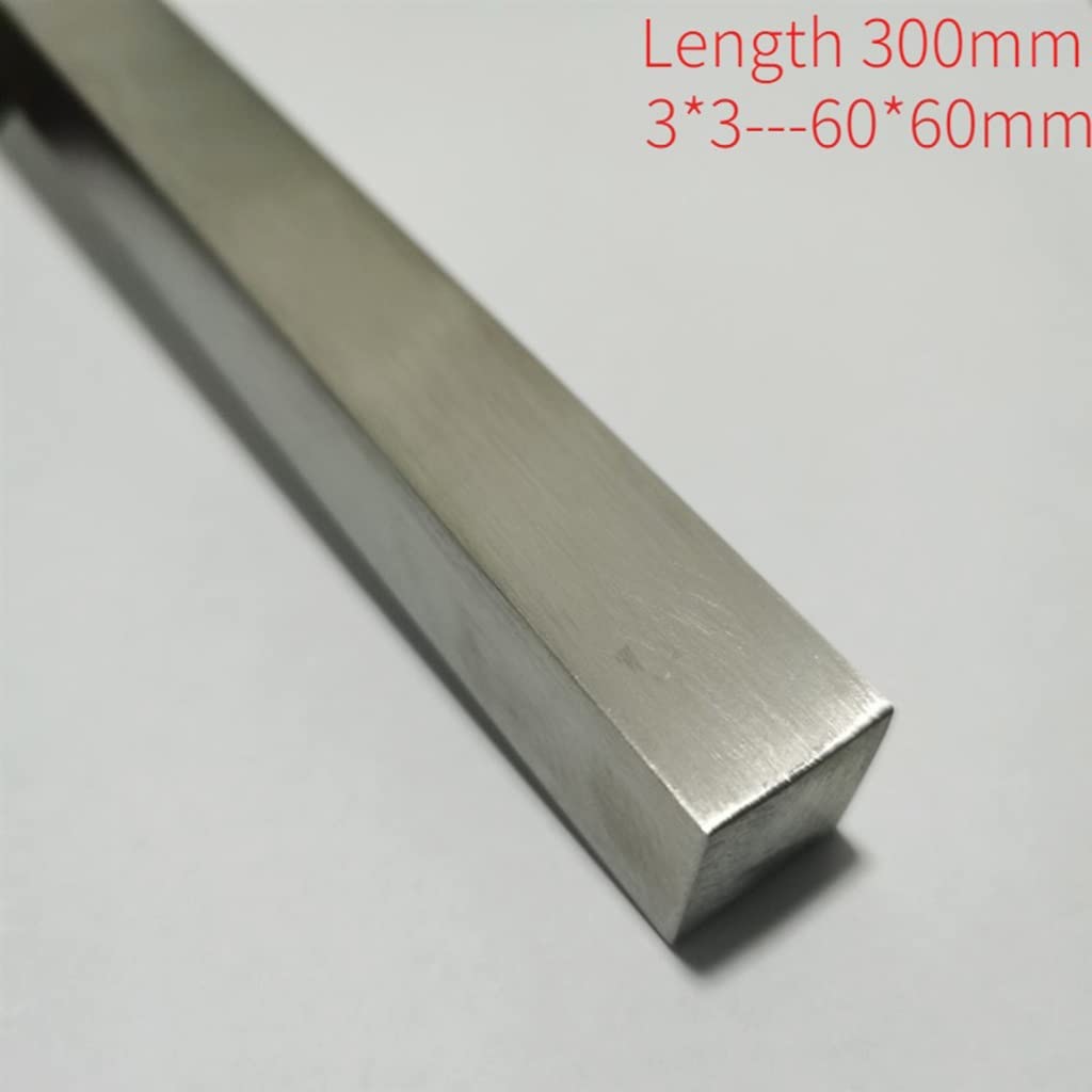 Pręt kwadratowy ze stali nierdzewnej 304, długość 300 mm, do łączenia wału przekładni, dostawa części metalowych online (rozmiar: 18 mm x 18 mm, 300 mm)
