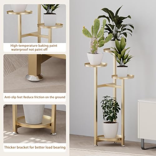 Etagere Plante 4/5 Etages Support Fleurs Blanc 80cm - 3
