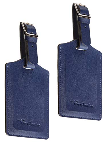 Travelambo Luggage Tag Faux Leather For Suitcase Women Kids Funny Cute (Deep Blue) #TOP2