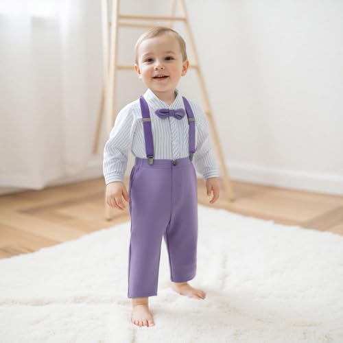 Kids Toddler Boy Gentleman Outfits Button Down Shirt Suspender Pant Wedding Formal Church Suit Dress Birthday Clothes3