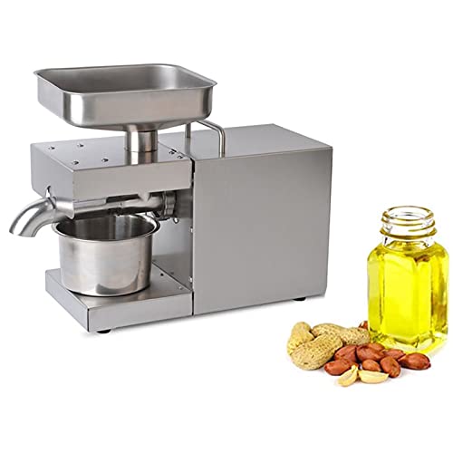 TAISK Automatic Oil Press Machine Hot & Cold Oil Expeller 304 Stainless Steel Press Oil Extractor for Coconut Castor Olive Peanuts 3-6Kg/H Home Commercial 610W