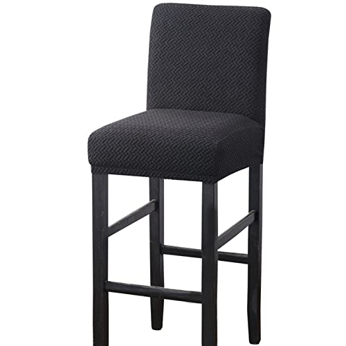 Fundas Elástica para Taburetes De Bar Juego De 2, Suave Cozy Fundas Sillas Comedor con Respaldo, Jacquard Fundas para Sillas De Bar para Cocina,Restaurante,Café Cover