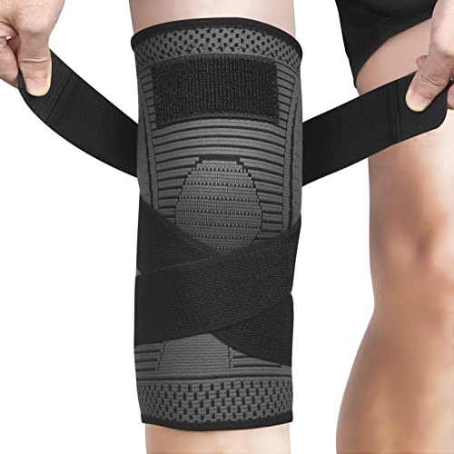 Ruilala Knee Support Adjustable Knee Brace 1 Pack Anti Slip Compression Knee Sleeve For Men Women For Meniscus Tear, Arthritis, Tendinitis, Ligament Injury, Weight Lifting, Sports (Black, X-Large) #TOP15