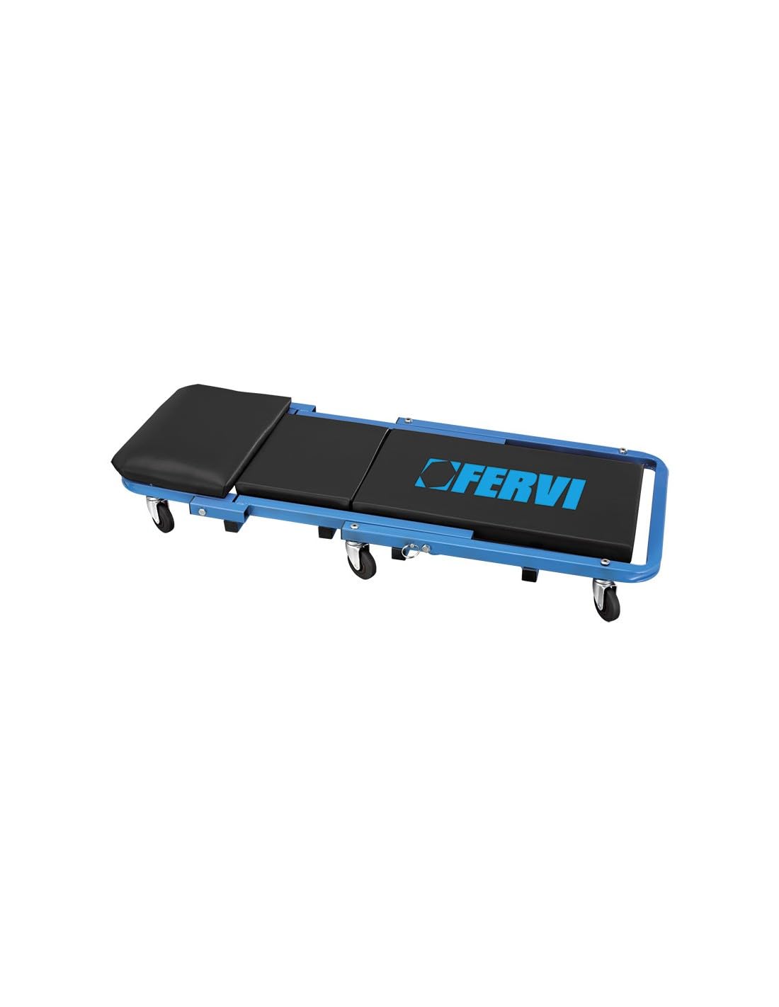 Fervi 2 in 1 Montagerollbrett mit Hocker (max. Kapazität 120 kg, Wagenabmessungen 1020 x 410 x 150h mm, Sitzabmessungen 550 x 410 x 500h mm, Werkstattausrüstung) F-0645/SS