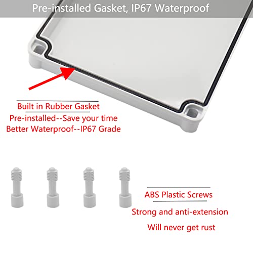 Yetlebox Waterproof Electrical Box With Mounting Plate 130X80X70Mm, Ip67 Junction Box Dustproof Plastic Diy Electric Project Enclosure Box Grey 5.1"X 3.1"X 2.8" #TOP5