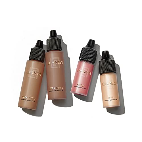 Luminess Air Airbrush Makeup Starter Kit, Silk 4-In-1 Foundation, Deep, 0.5 Oz, 4 Count #TOP19