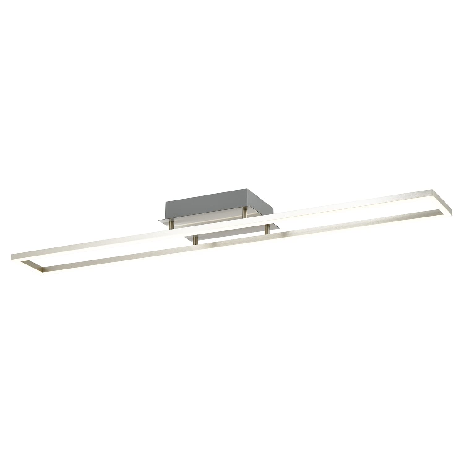 Happy Homewares Brushed Metal LED Ceiling Strip Light - 91cm Warm White Kitchen Fitting