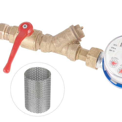Image of PATIKIL 1 Pcs 52mm OD Strainer Mesh, 74mm H 80 Mesh Screen Y Shaped Strainer Filter Valve Mesh Screen 304 Stainless Steel Double Layer Strainer Mesh for Debris Pump Water Oil Separation