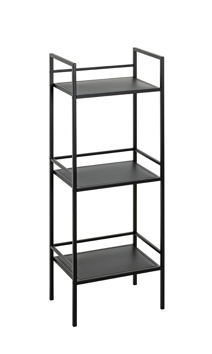HAKU Regal, schwarz, Metall - Maße: B 35 x H 95 x T 25 cm, Style: Modern
