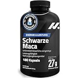 Maca Schwarz 100:1 (27.000 mg) – Hochkonzentriertes Maca Pulver mit L-Arginin, Taurin, Zink & B6...